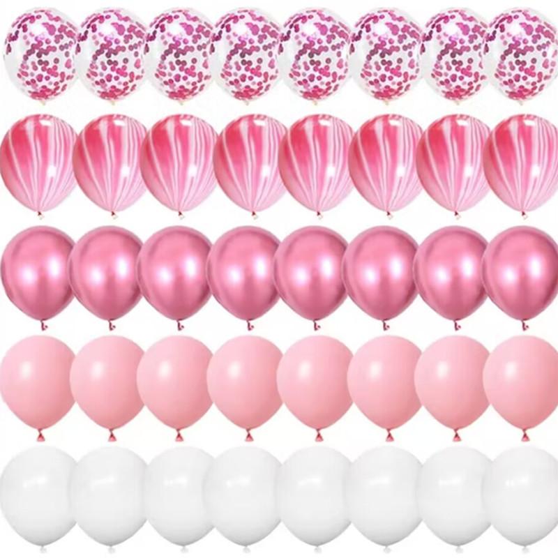 40pcs 12inch Rose Gold Confetti Latex Balloons Happy Birthday Party Decorations Kids Adult Boy Girl Baby Shower Wedding Supplies