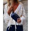 Long Sleeve Solid Color Shirt With Transparent Mesh For Casual Office Wear