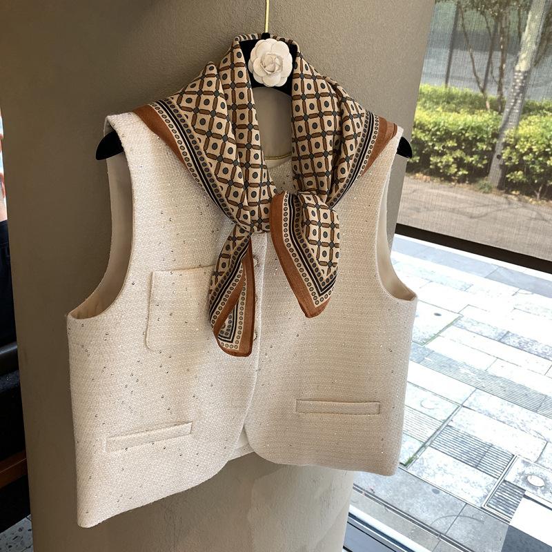 Stylish Polka Dot Plaid Versatile Neck Scarf Comfortable Decorative Neck Wear For Women