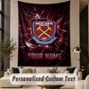 Custom Text Tapestry West Ham United FC Print Wall Tapestry Indoor Living Room Wall Decor
