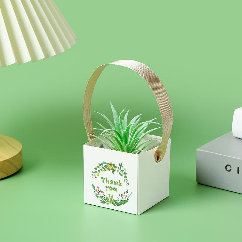 Handmade Waterproof Kraft Paper Succulent Gift Box Pot