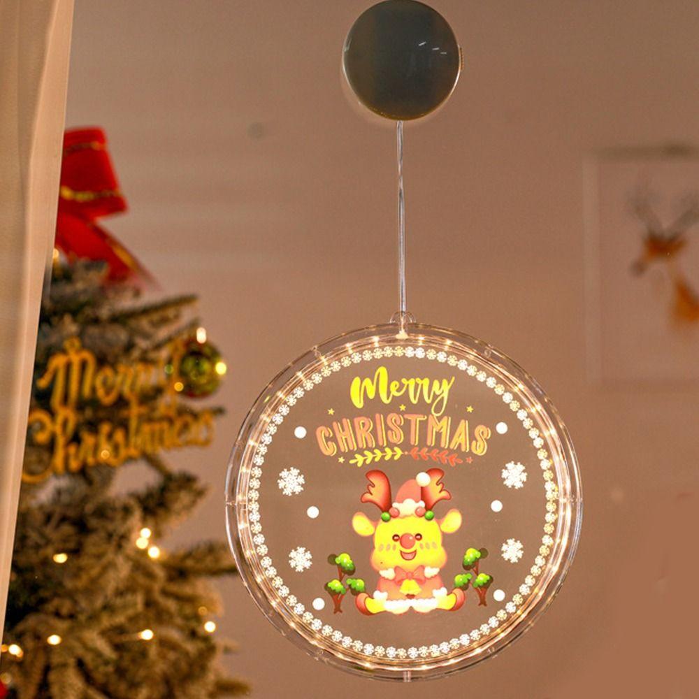 Hanging Window Suction Cup Lamp Snowflake Christmas Window Lights  New Year
