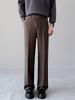 Men's Trendy Spring Loose-Fit Straight Leg Trousers with Half Elastic Waist