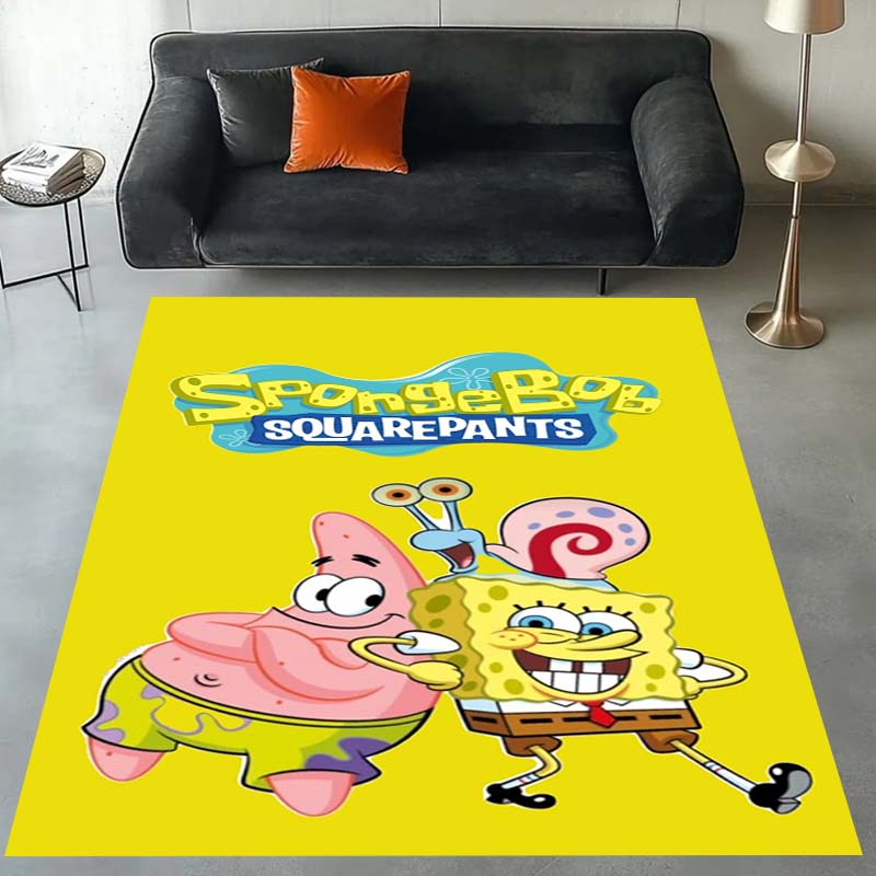 3D S-SpongeBob Patrick Star Cartoon Carpet Rug for Playroom Bedroom Living Room Sofa Home Decor,kids Area Rug Non-slip Floor Mat