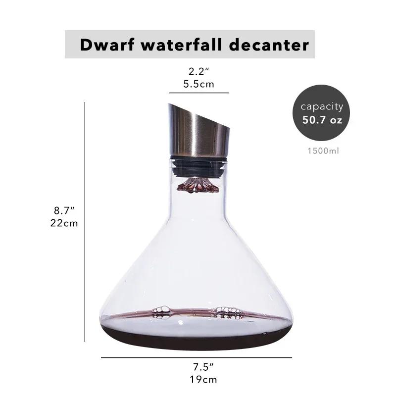 Wine Decanter, Wine Steel Stainless Aerator with Built-in-Aerator Filter, Hand Crystal Glass Blown Lead-free Wine Decanters 6ZHP
