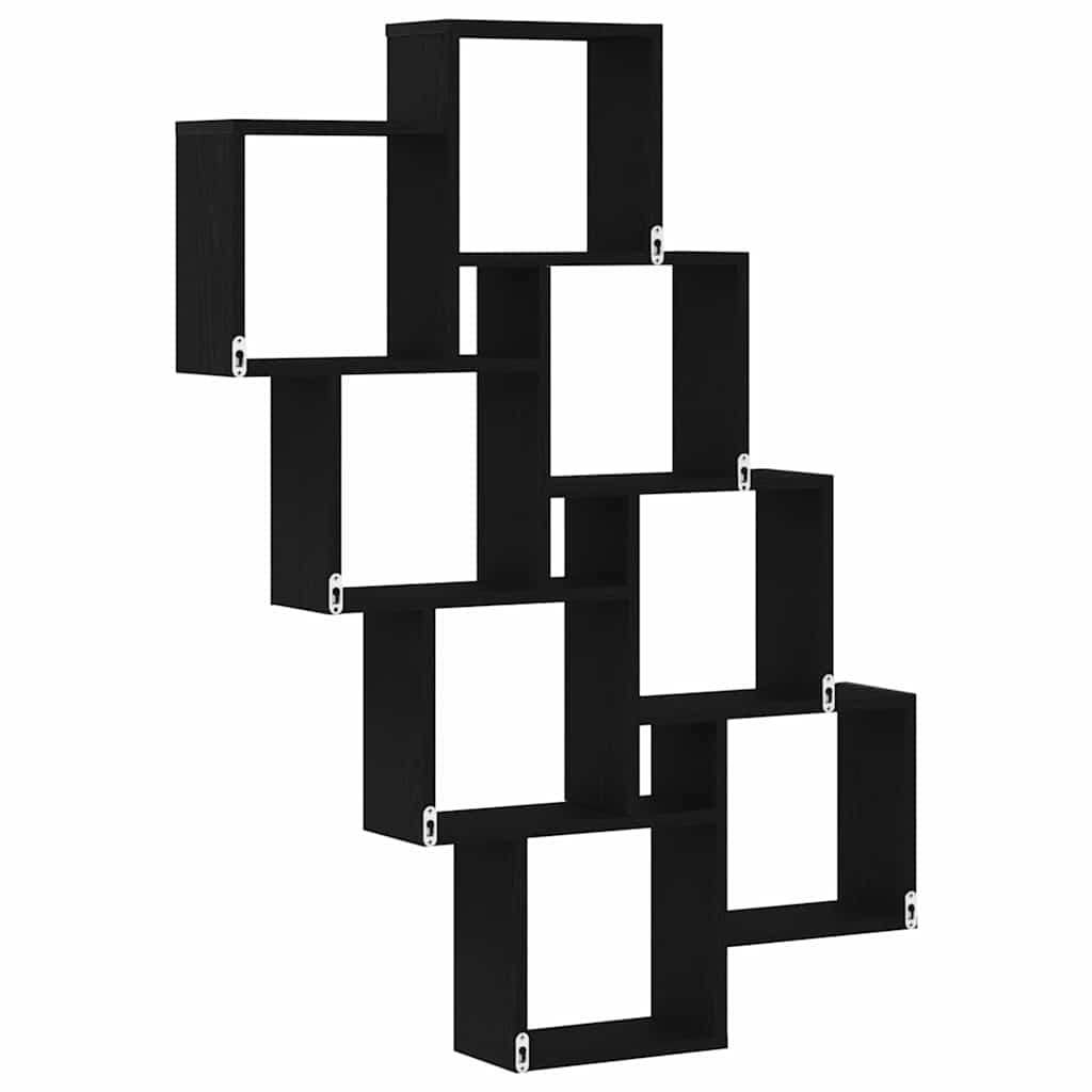 Wall Shelf Black Oak Look 90 x 15 x 119.5 cm Engineered Wood