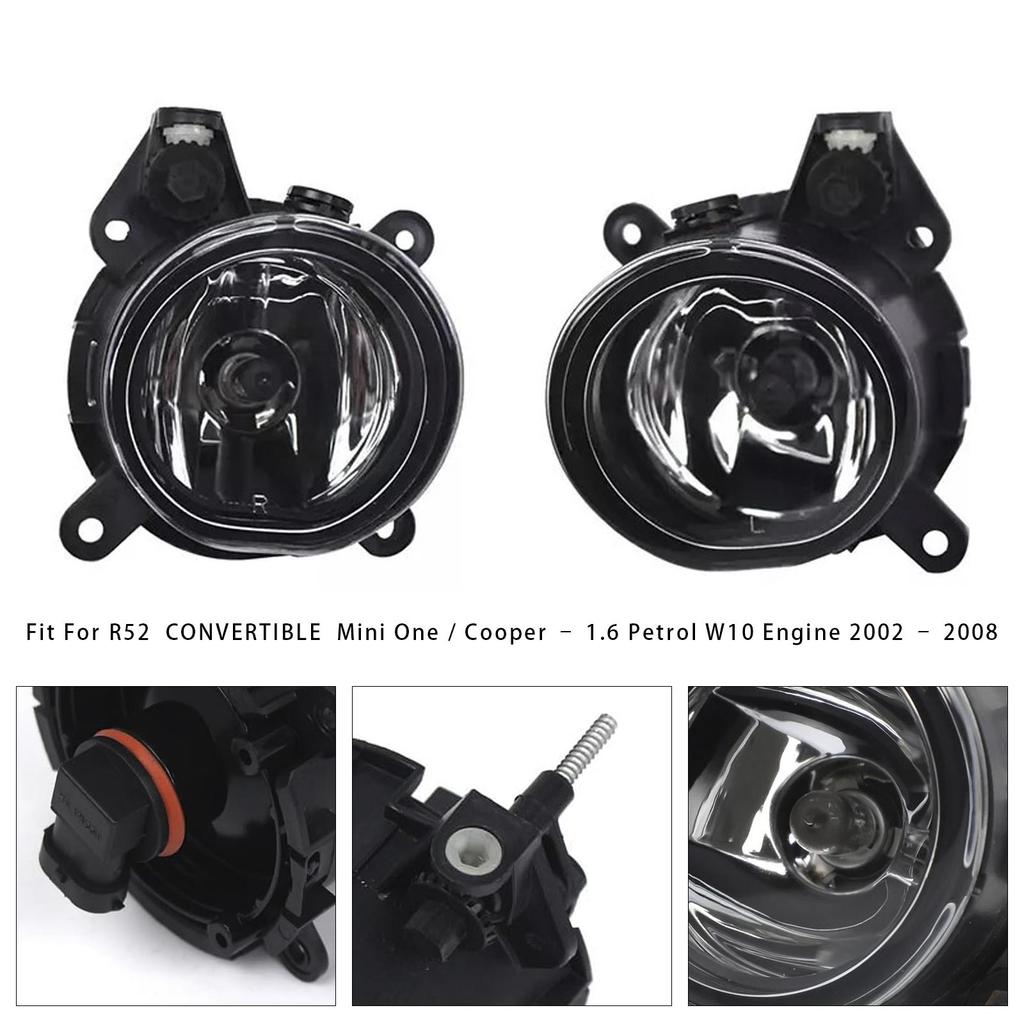 Pair Front Bumper Fog Lights For Mini Cooper One R50 R52 R53 63176925050