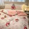 OLOEY Strawberry Bear Cartoon Quilt