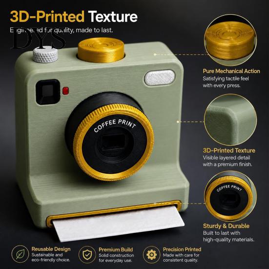 Strumento Creativo per la Presentazione del Caffè Stampa 3D Macchina per Latte Art, Stampante Manuale per Cacao con Schede Modello Fotocamera, Macchina per Stencil Cacao Cannella