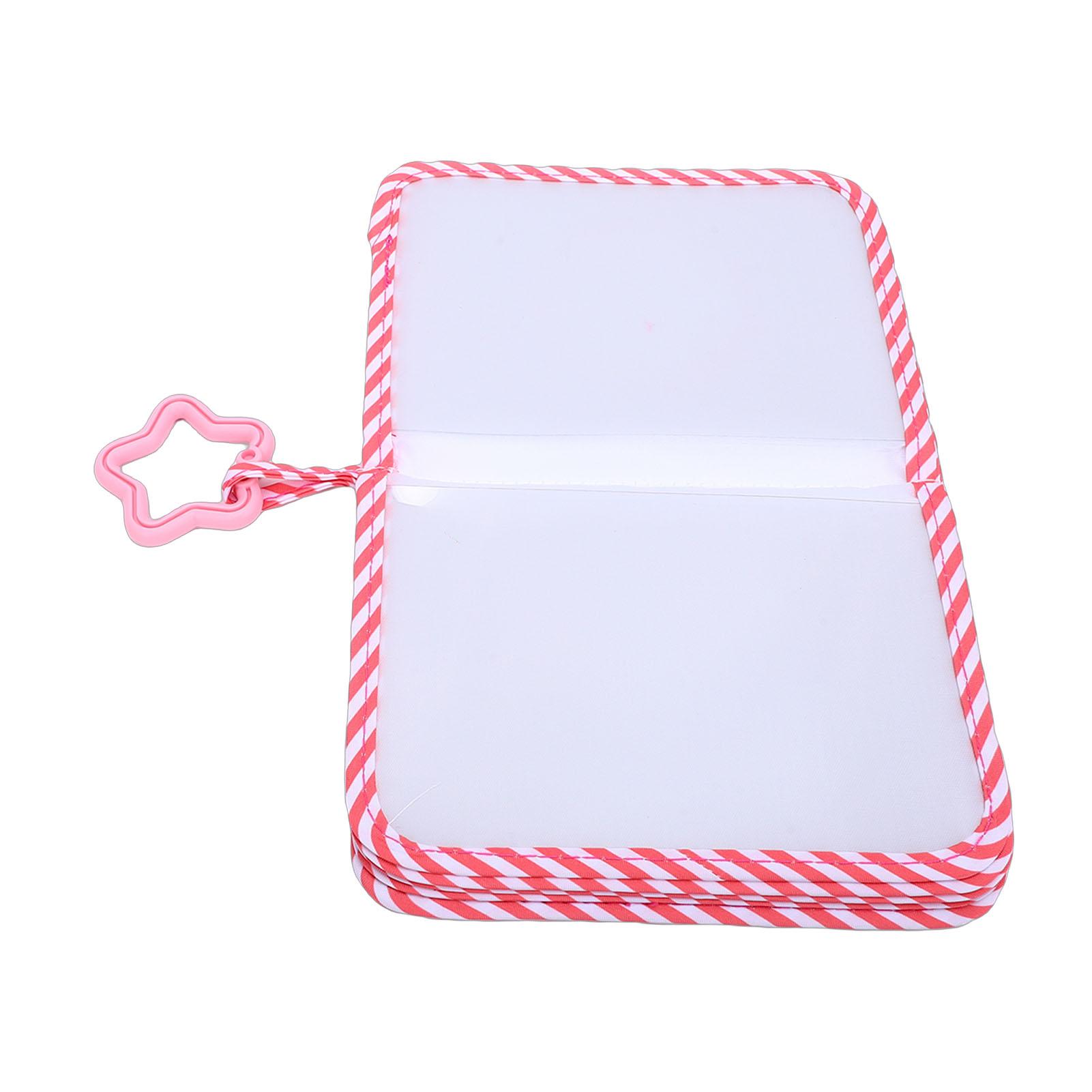 Zacht Polyester Baby Fotoalbum, Roze Strik Thema Veilige Spiegelhoes, Ruimte voor 17 4x6 Foto's, Compact 18,5 x 14cm Formaat, met Spiegel, voor Baby's Se