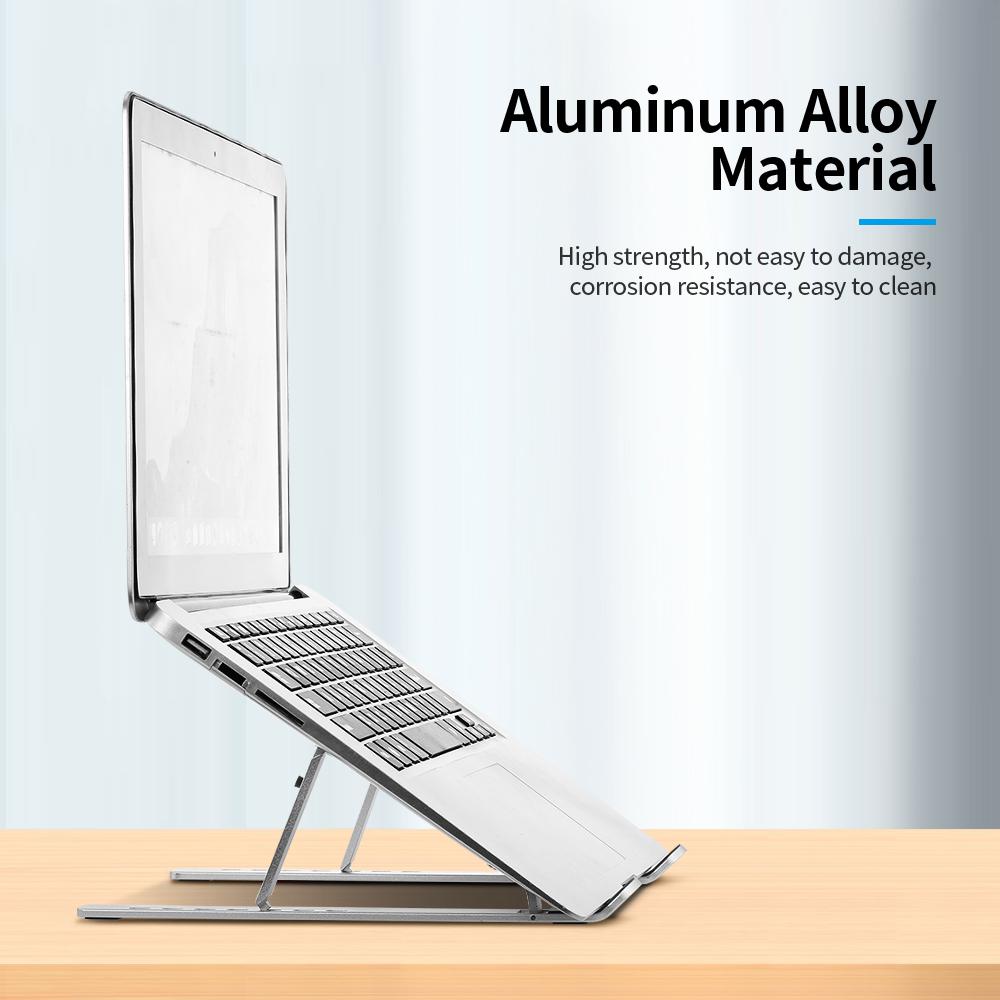 7 level Adjustable Laptop Stand Portable Aluminum Alloy Laptop Stand Foldable Non slip Notebook Holder Silver