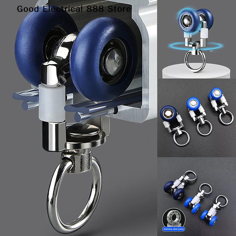 

4pcs Curtain Track Roller Curtain Pulley Hook Up Metal Silent Roller Blind Ceiling Curtain Slide Rail Track Pulley Home Hardware A1 11mm