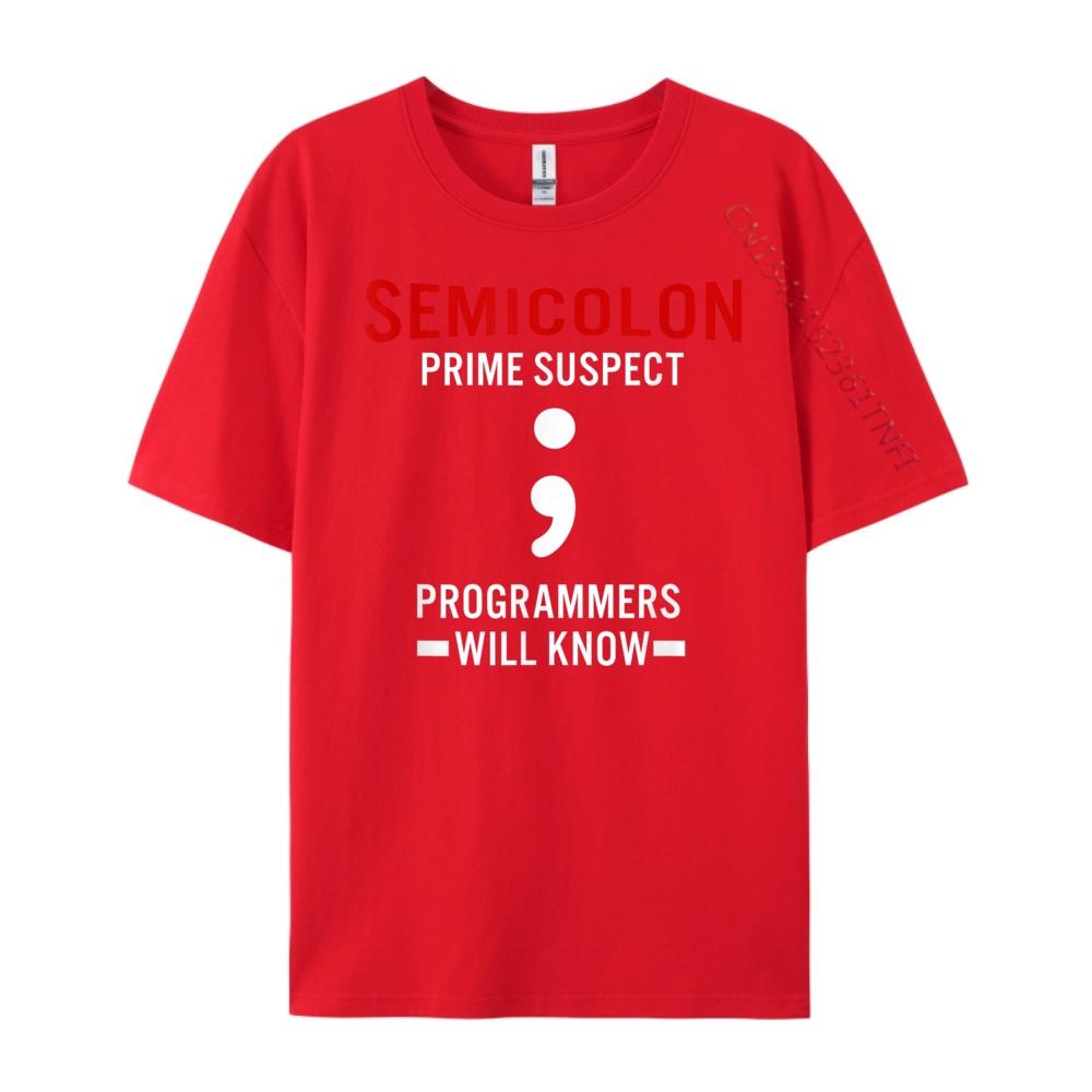 Funny Programmer Semicolon Coder Meme For Computer Geek Mens Graphic Tshirts New Shirts And TShirts S