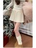 Influencer-Style High-Waist Pleated A-Line Skirt with Sweet Bow Tie for Women - Autumn/Winter