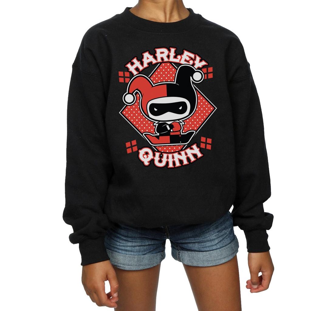 DC Comics Girls Chibi Harley Quinn Badge Sweatshirt