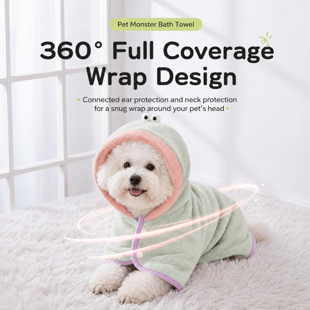 Coral Fleece Pet Hooded Towel Super Absorbent Absorbent Pet Towel New Dog Hooded Bathrobe Dog Cat
