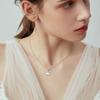 S925 Sterling Silver Ginkgo Leaf Necklace for Women: Three Lives Apricot Light, Luxurious, and Versatile High-End Clavicle Chain.