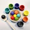 Montessori Wooden Color Sorting Bead & Cup Toy for Early Education