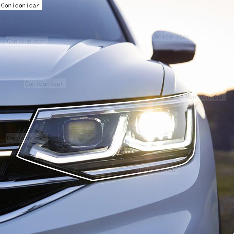 For Volkswagen TIGUAN 2020-2022 Car Headlight Transparent TPU Protective Cover Film Front Light Tint Change Color Sticker
