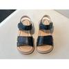 Korean Style Hollow Floral Princess Sandals, Summer Open Toe Leather Shoes for Baby Girls