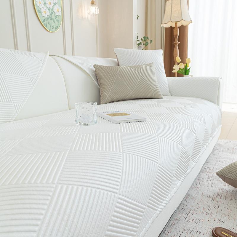 

Simple Summer Ice Silk Sofa Cushion New Summer Cool Fixed Non-Slip Straight Row Mat Leather Seat Cushion Cloth 70*70cm