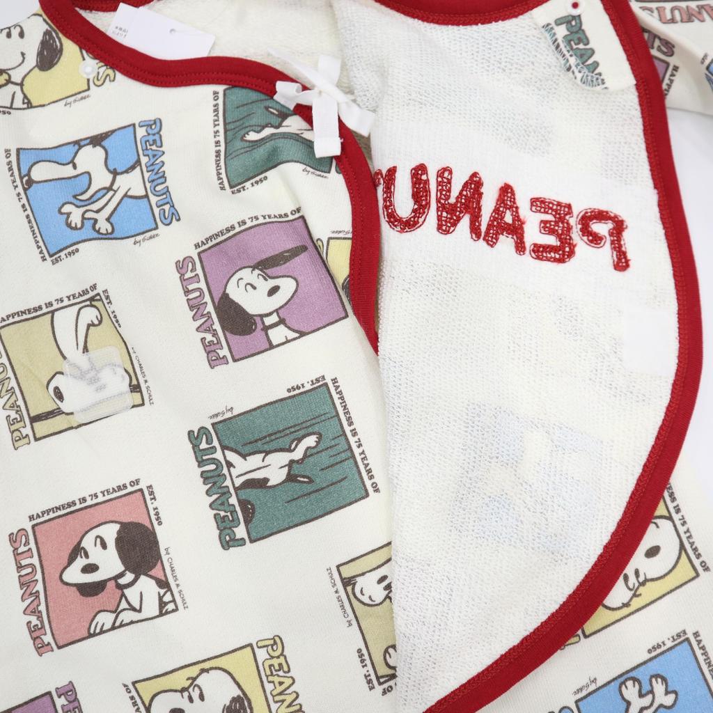 Snoopy 75th Anniversary Art Preall Front Opening Dress Coverall Baby Clothes 215151614 Off White [TAKIHYO] 70-80