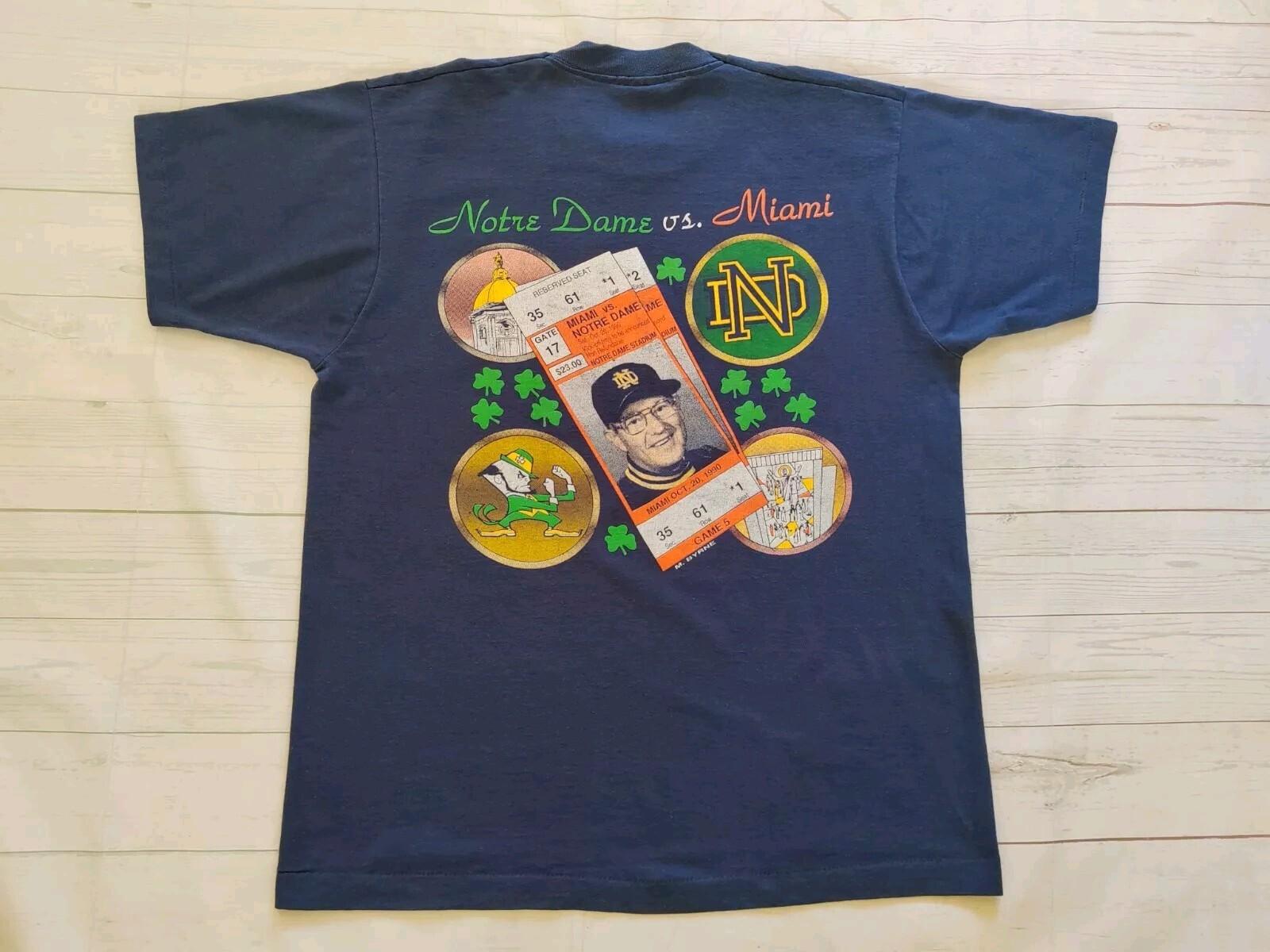 Notre Dame Vintage 90s Lou Holtz Men s Fighting Irish Single Stitch XL Unisex T-Shirt XXXL