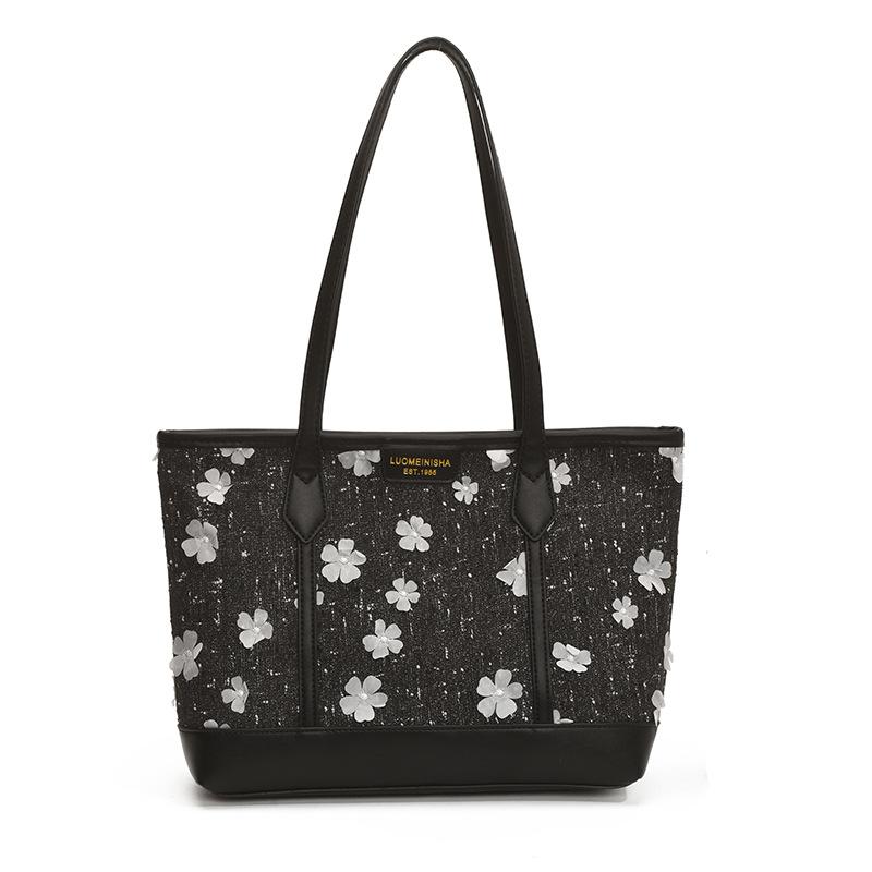 2025 New Textured Women's Bag Fashion Tote Bag Casual Printed Large Capacity Underarm Bag Sweet Versatile Shoulder Bag