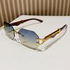 New Retro Wood Grain Leopard Glasses Legs Sunglasses Men's European and American Box Driving Cheetah Decorative Sunglasses