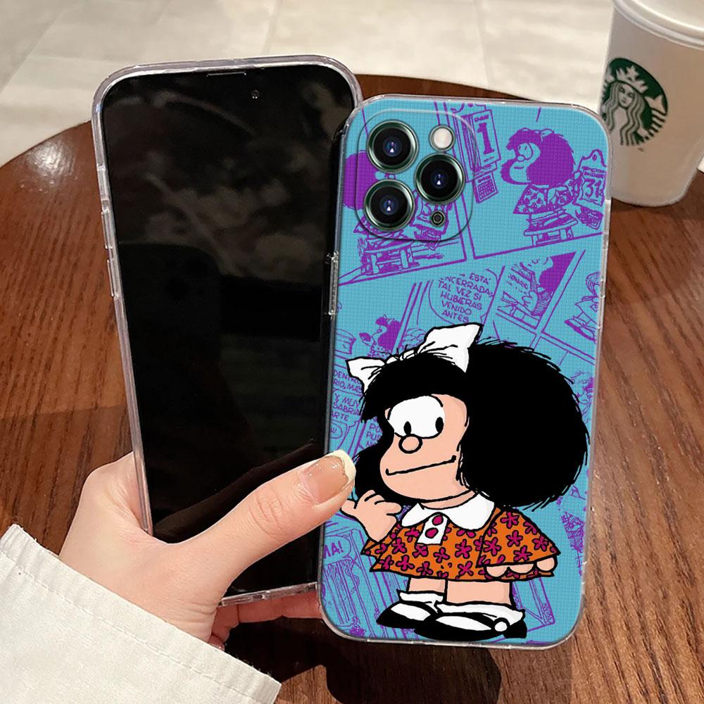 Mafalda Disney Transparent Phone Case For iPhone 17 Pro Max 17E 11 12 13 14 15 16 Pro Max Plus 17 Air 16E 7 X Soft Cover Mafalda