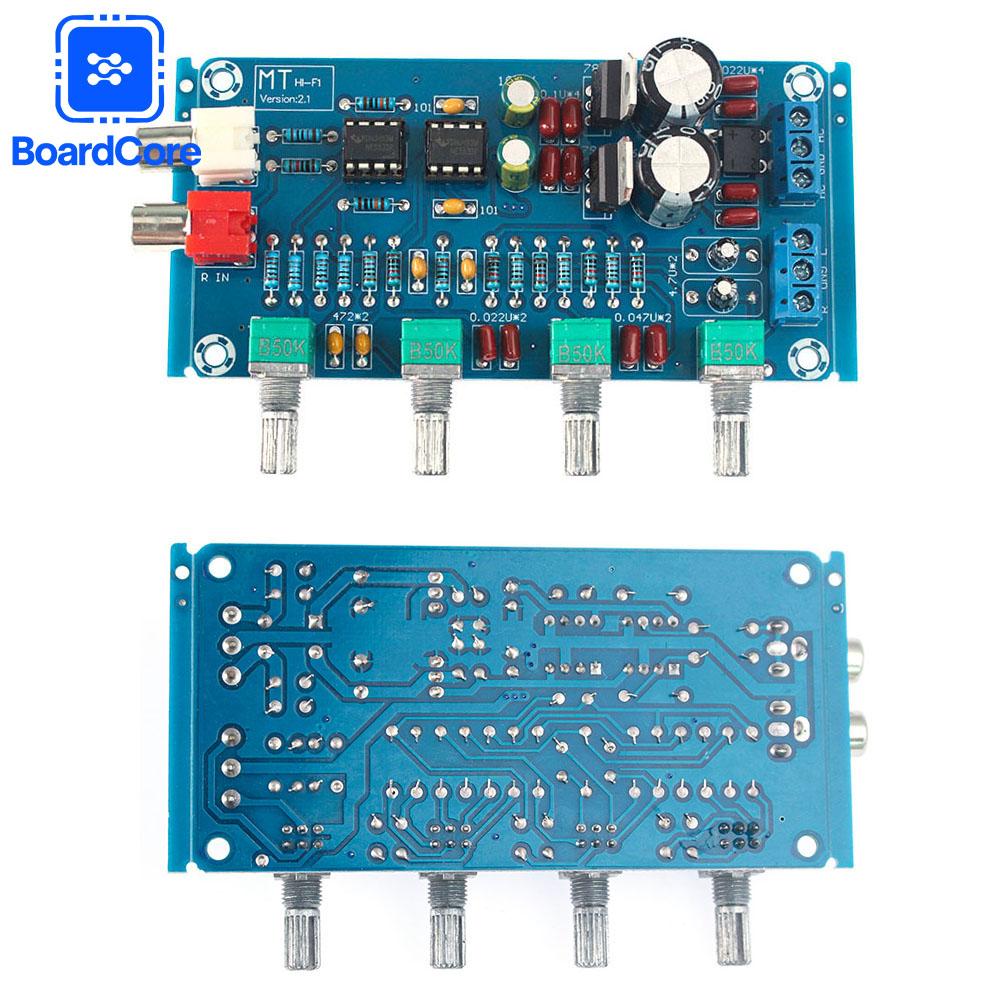 XH-M164 Amplifier Board NE5532 Stereo Pre-amp Preamplifier Tone Board Audio 4 Channels Amplifier Module Control Circuit