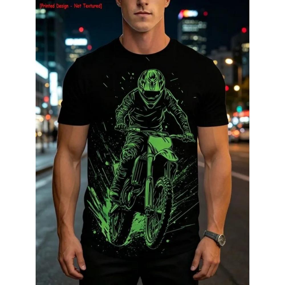 Summer Fashion Comfortable Loose Large T-shirt Portrait 3D Printed Casual Breathable Sports Versatile Round Neck Short Sleeved Men's T-shirt