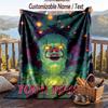 Custom Text Flannel Throw Blanket, Lightweight Cozy Bed Sofa BlanketIT Pennywise