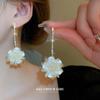 Diamond-set pearl petals fringed earrings stud earrings temperament fashionable and versatile design earrings