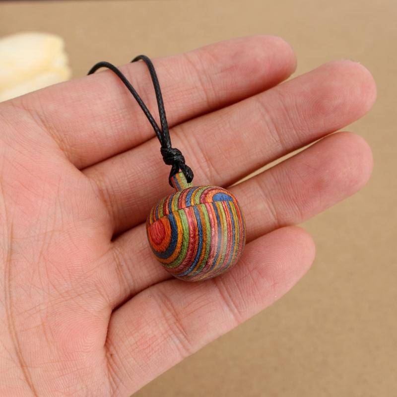 Wooden Acorns Pendant Necklace Choker with Wax Rope Men Women Ethnic Style Storage Pendants Necklaces Jewelry Accessory