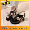 Hollow waterproof table sexy open-toed high heels 2025 summer new sandals women's thick-heeled sandals women's outer sandals