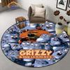 Cartoon Carpet 3D Printing Grizzy and The Lemmings Children Round Carpet Home Decor Anti-slip Bed Area Rug for Bedroom Chair Mat