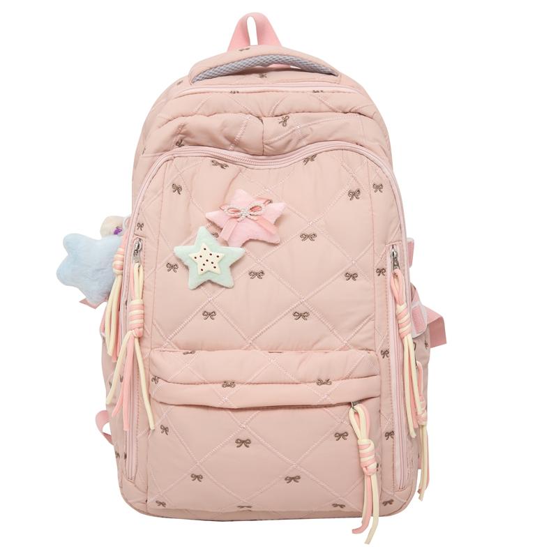

Школьный рюкзак с бантом, женский, большой емкости, легкий рюкзак розовый