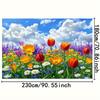1pc Vibrant floral meadow - Party backdrop/Nature-inspired decor/Durable walls, floral decorations