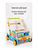 Baby Wooden Push Walker with Building Blocks, Xylophone, Puzzle, and Matching Toys