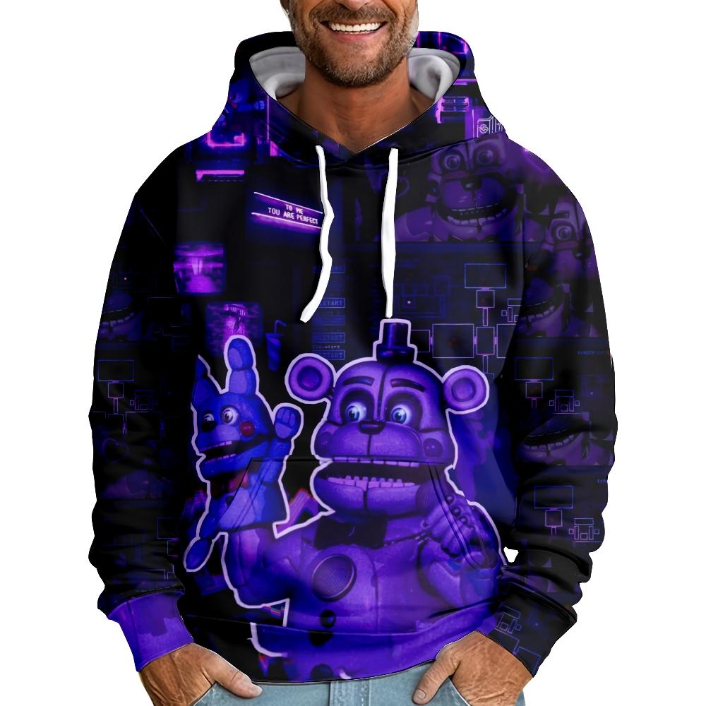 Unisex Fashion Five Nights At Freddy's Hoodie Sweatshirt Cartoon Printed Streetwear Hoodies for Couples