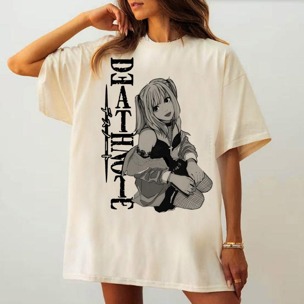 

Death Note shirt Women Gothic aesthetic Comfortable University 80s tshirt Gothic 80s Colorful Breathable University hip hop S