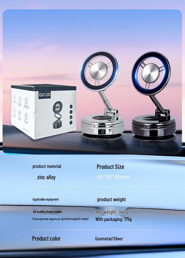 Magnetic Car Mount: Suction, Rotating, Folding Holder with Strong Magnetic Force