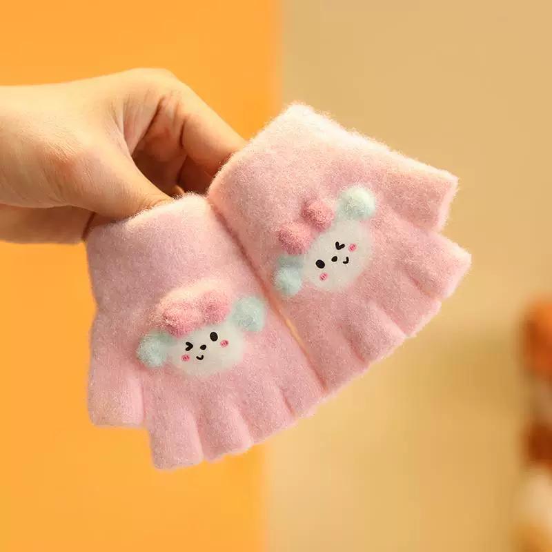 Baby Gloves for Winter, Cute and Warm for Toddlers, Boys and Girls, Five-Fingered Plush Gloves for Babies