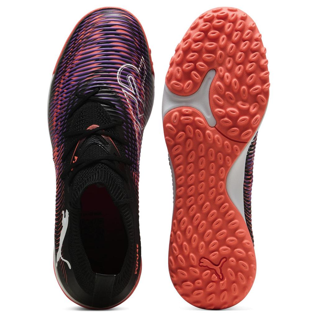 Puma Future 8 Match Comfortable Versatile TT (Rubber Studs) Durable Soccer Shoes Unisex sneaker Black White Red 108370-01