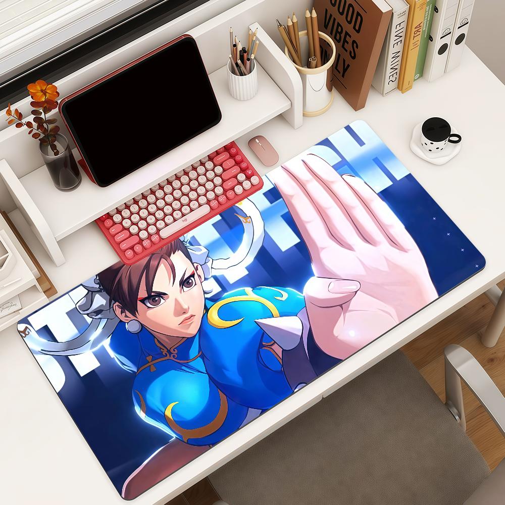 Game Character Cchun Li Mouse Pad Square Office Gaming Desk Mat Waterproof Nonslip Rubber Decorative