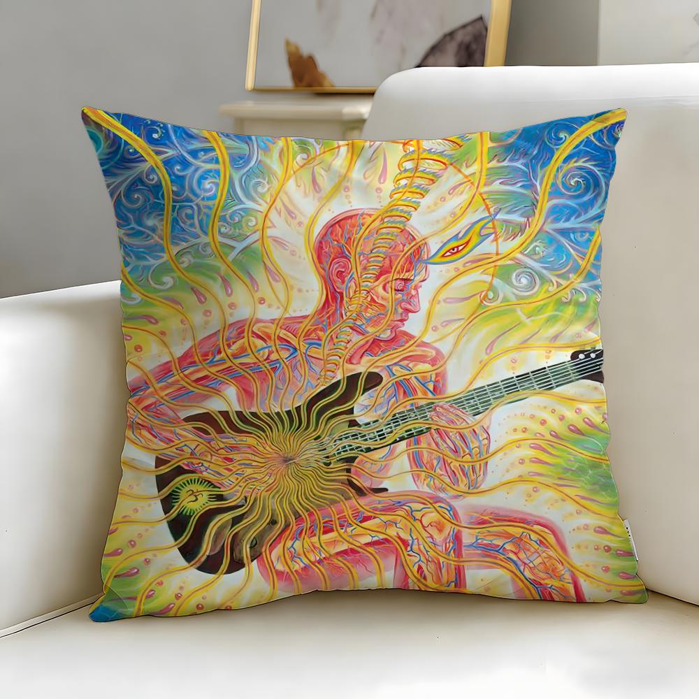 classic artist Alex Grey Cushion Cover Soft & Easy-Wash Pillow Case – Versatile for Couch, Bed, Travel and Office