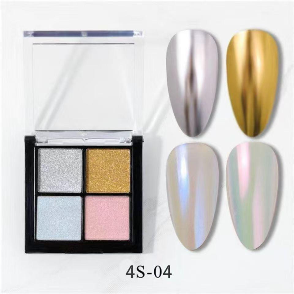 Aurora Metallic Mirror Nail Art Powder - Four-Color Mix