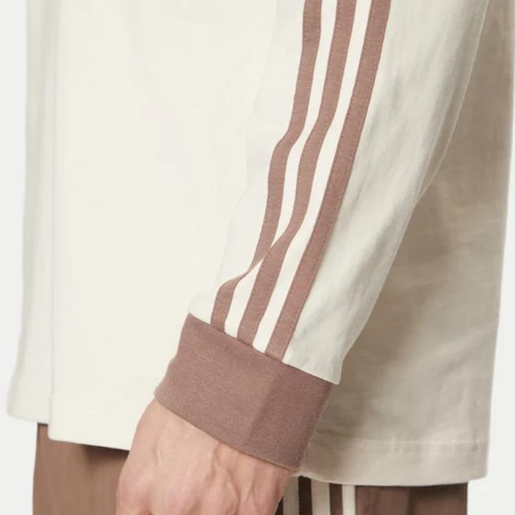 adidas Adicolor Comfortable Soft Casual Sports Breathable Long Sleeve T-Shirt Men Tops Beige JN7022