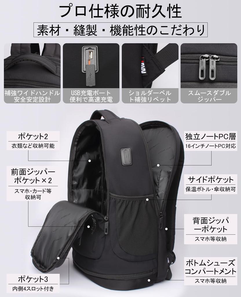 IAWINI Reisetasche Groß mit Schuhfach für Outdoor und bis zu 3 mit Kofferbefestigung Rucksack, Kapazität, Leicht, Stauraum, Unisex, Wandern, Aktivitäten,